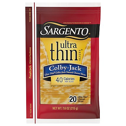 Sargento Cheese Slices Ultra Thin Colby Jack 20 Count - 7.60 Oz - Image 2