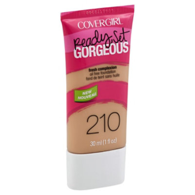 COVERGIRL Ready Set Gorgeous Foundation Oil Free Fresh Complexion Medium Beige 210 - 1 Fl. Oz.