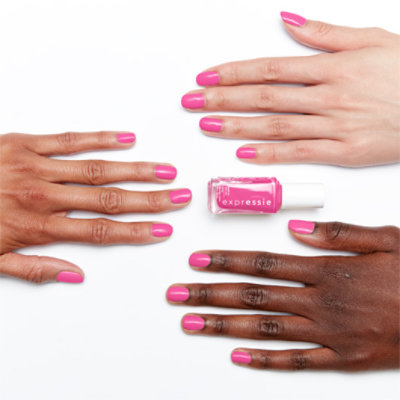 essie expressie quick dry nail polish vegan formula hot pink Trick Clique - 0.33 Fl. Oz. - Image 1