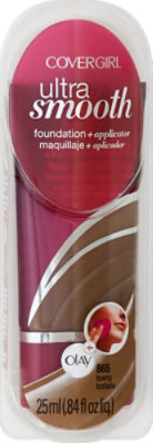 COVERGIRL Ultrasmooth Foundation + Applicator Tawny 865 - 0.84 Fl. Oz.