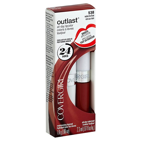 COVERGIRL Outlast Lipcolor All-Day Wine to Five 538 2 Count - 0.13 Oz