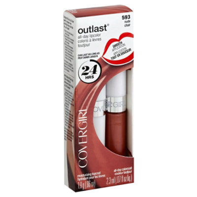 COVERGIRL Outlast Lipcolor All-Day Nude 593 2 Count -  0.13 Oz - Image 1