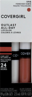 COVERGIRL Outlast Lipcolor All-Day Forever Fawn 598 2 Count - 0.13 Oz - Image 2