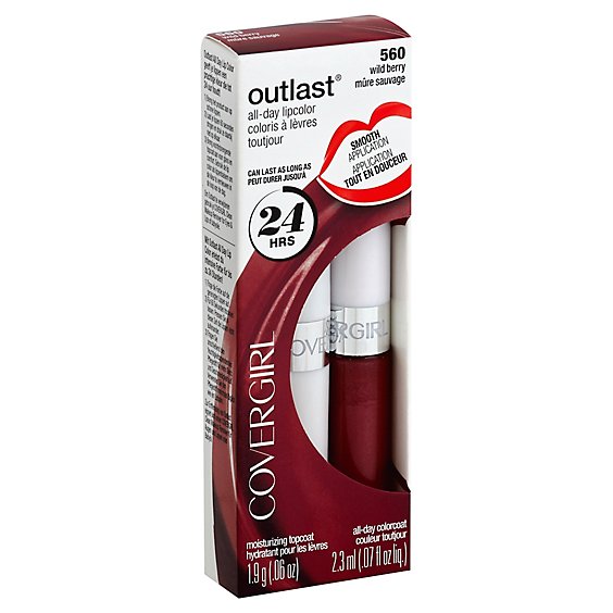 COVERGIRL Outlast Lipcolor All-Day Wild Berry 560 2 Count - 0.13 Oz
