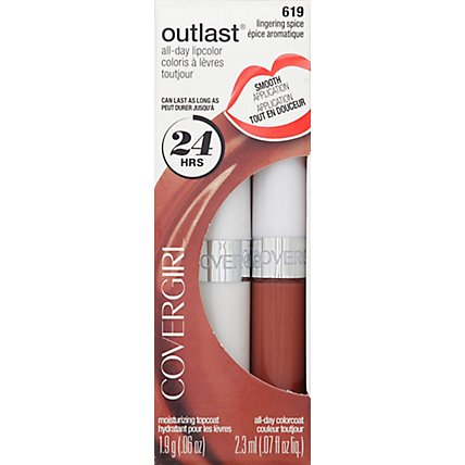 COVERGIRL Outlast Lipcolor All-Day Lingering Spice 619 2 Count - 0.13 Oz - Image 2