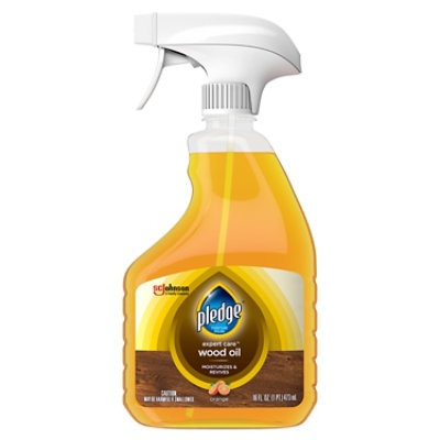 Pledge Restoring Oil Spray Orange - For Sealed & Unsealed Wood Surfaces (1 Trigger Spray) 16 oz