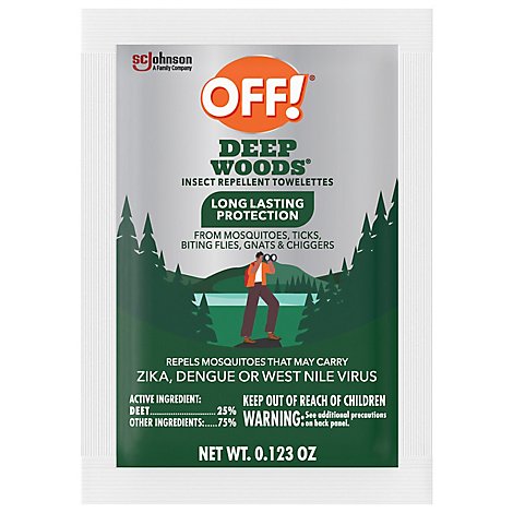 OFF! Deep Woods Towelettes with 25% DEET (12 ct)