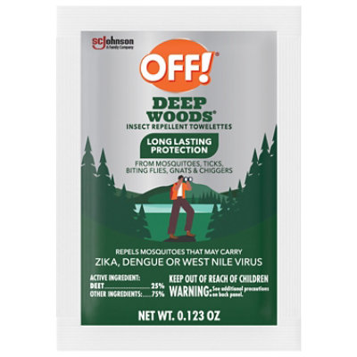 OFF! Deep Woods Towelettes with 25% DEET (12 ct)