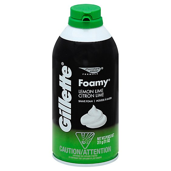 Gillette Foamy Shave Foam Comfort Glide Lemon Lime - 11 Oz