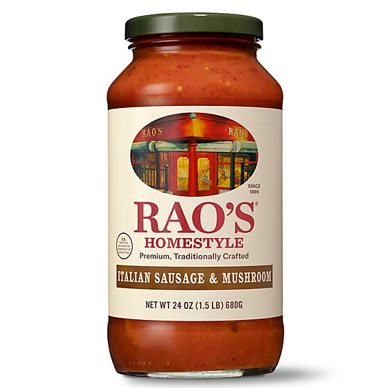 Raos Homemade Sauce Italian Sausage & Mushroom Jar - 24 Oz