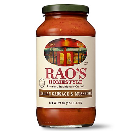 Raos Homemade Sauce Italian Sausage & Mushroom Jar - 24 Oz - Image 1