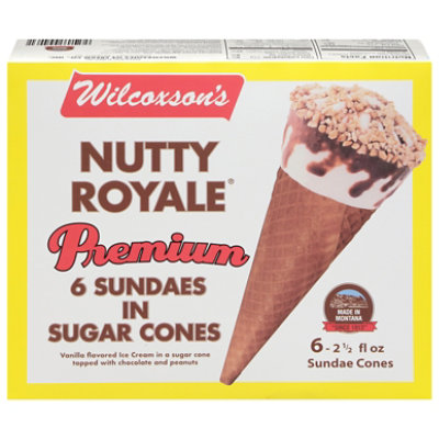 Wilcoxson's Nutty Royale Ice Cream Cones - 6 Count - Image 1