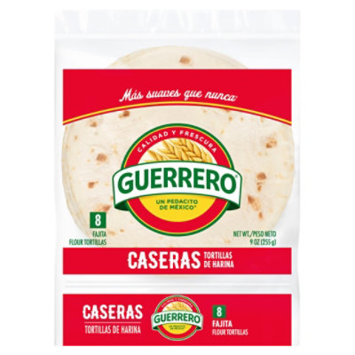 Guerrero Caseras Flour Tortillas Fajita Size - 8 Count - Image 1