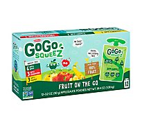 GoGo squeeZ Applesauce Variety Pack Apple Banana Strawberry - 12-3.2 Oz