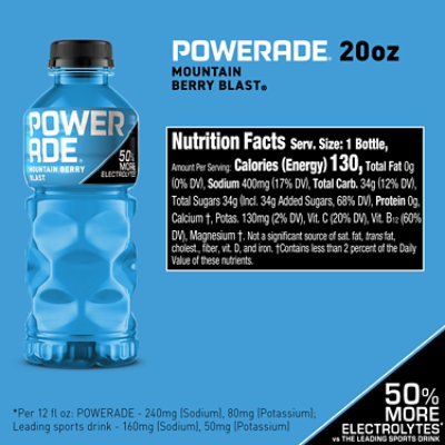 POWERADE ION4 Sports Drink Mountain Blast - 20 Fl. Oz. - Image 4