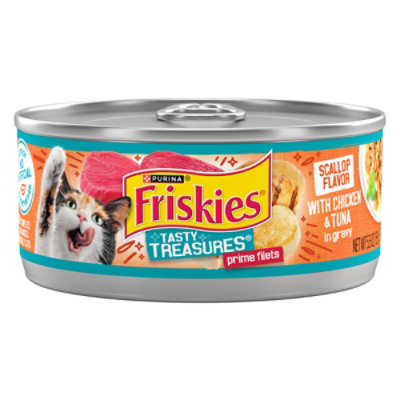 Friskies Cat Food Wet Tasty Treasures Chicken Tuna & Cheese - 5.5 Oz