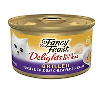 Fancy Feast Cat Food Wet Delights With Cheddar Grilled Turkey & Cheddar Cheese - 3 Oz