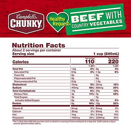 Campbells Chunky Healthy Request Soup Beef With Country Vegetables - 18.8 Oz - Image 5