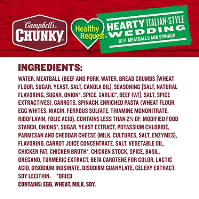 Campbell's Chunky Healthy Request Hearty Italian Wedding Soup with Meatballs and Spinach - 18.6 Oz - Image 5