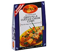 Patels Indian Cuisine Ready-To-Eat Green & Cottage Cheese Curry Mutter Paner - 9.9 Oz