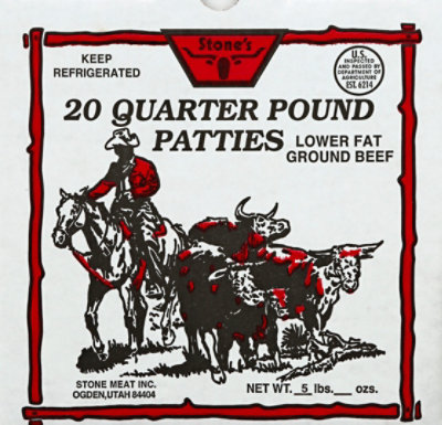 Stones Beef Ground Beef Patties 80% Lean 20% Fat - 5 Lb - Image 2