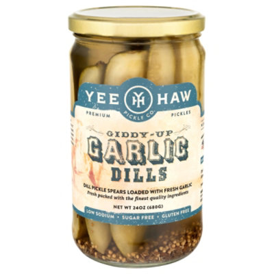 Yee-Haw Pickle Co. Pickles Dills Giddy Up Garlic - 24 Oz