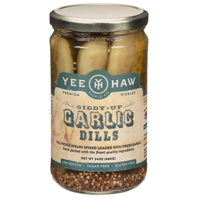 Yee-Haw Pickle Co. Pickles Dills Giddy Up Garlic - 24 Oz