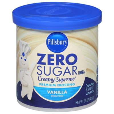 Pillsbury Zero Sugar Creamy Supreme Vanilla Premium Frosting - 15 Oz - Image 1