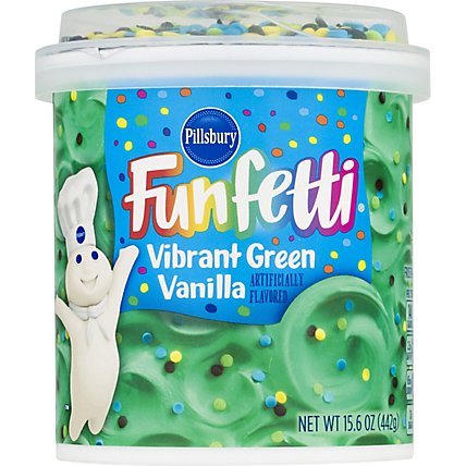 Pillsbury Funfetti Frosting Vanilla Vibrant Green - 15.6 Oz - Image 2