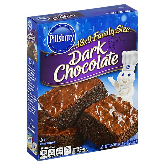 Pillsbury Brownie Mix Dark Chocolate Family Size - 18.4 Oz