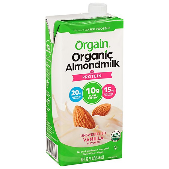 Orgain Milk Almnd Org Unswt Vn - 32 Oz