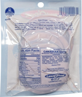 Land O Frost Premium Black Forest Canadian Bacon - 6 Oz - Image 6