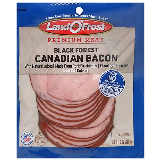 Land O Frost Black Forest Canadian Bacon - 6 Oz