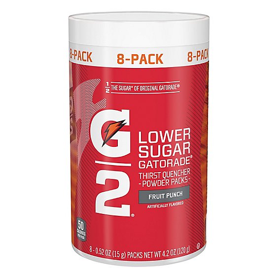 Gatorade G2 Thirst Quencher Perform 02 Low Calorie Powder Packs Fruit Punch - 8-0.52 Oz