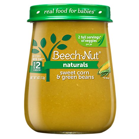 Beech-Nut Naturals Baby Food Stage 2 Sweet Corn & Green Beans - 4 Oz