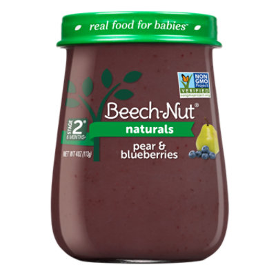 Beech-Nut Naturals Stage 2 Pear & Blueberries Baby Food - 4 Oz