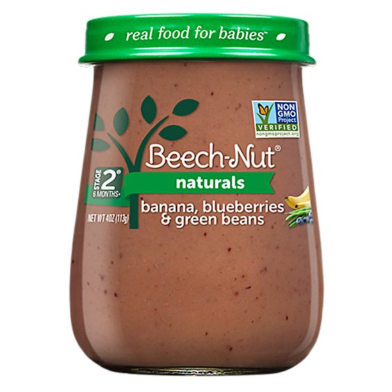 Beech-Nut Naturals Stage 2 Banana Blueberries & Green Beans Baby Food - 4 Oz