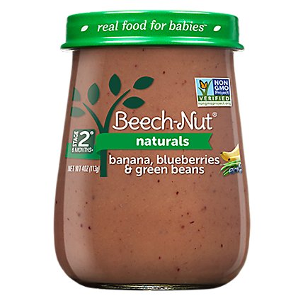 Beech-Nut Naturals Stage 2 Banana Blueberries & Green Beans Baby Food - 4 Oz - Image 1