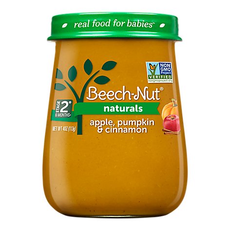 Beech-Nut Naturals Baby Food Stage 2 Apple Pumpkin & Cinnamon - 4 Oz