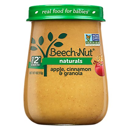 Beech-Nut Naturals Stage 2 Apple Cinnamon & Granola Baby Food - 4 Oz - Image 1