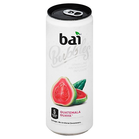 bai Bubbles Antioxidant Infusion Beverage Sparkling Guatemala Guava - 11.5 Fl. Oz.