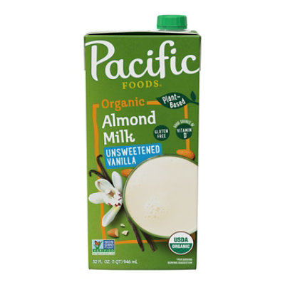 Pacific Foods Organic Unsweetened Vanilla Almond Milk - 32 Fl. Oz. - Image 1