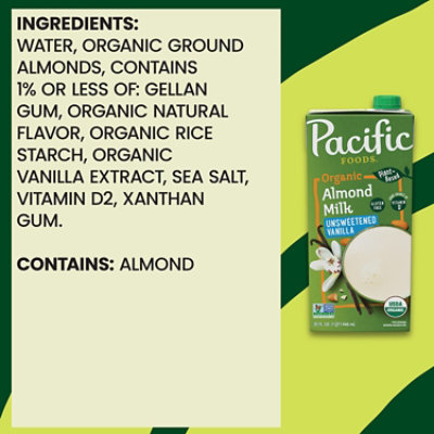 Pacific Foods Organic Unsweetened Vanilla Almond Milk - 32 Fl. Oz. - Image 5