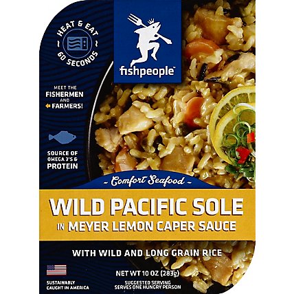 Fishpeople Wild Pacific Sole in Meyer Lemon Caper Sauce With Long Grain Rice - 10 Oz - Image 2
