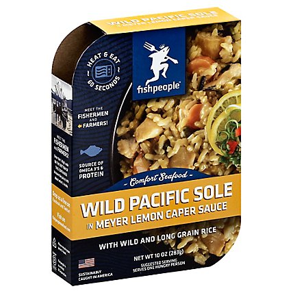 Fishpeople Wild Pacific Sole in Meyer Lemon Caper Sauce With Long Grain Rice - 10 Oz - Image 1