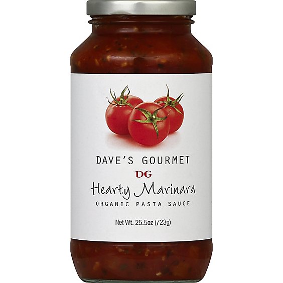 Daves Gourmet Pasta Sauce Organic Hearty Marinara Jar - 25.5 Oz