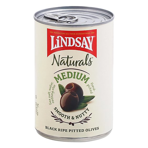 Lindsay Naturals Olives Black Pitted Ripe California Medium - 6 Oz