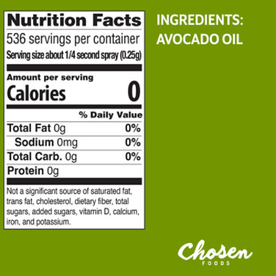 Chosen Foods Oil Spray Avocado Oil - 4.7 Fl. Oz. - Image 7