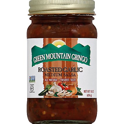 Green Mountain Gringo Salsa Roasted Garlic Medium Jar - 16 Oz - Image 2