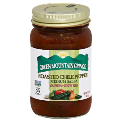 Green Mountain Gringo Salsa Roasted Chile Pepper Medium Jar - 16 Oz - Image 1